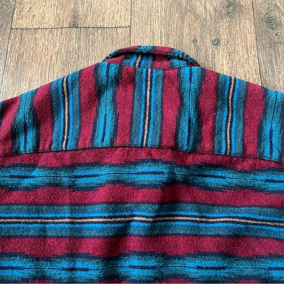 Vintage Pendleton lobo aztec southwestern western wool button front shirt large - Picture 6 of 9
